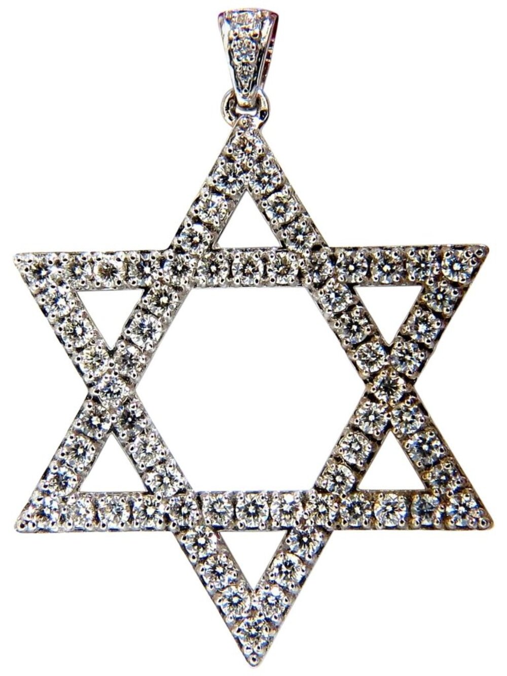 1.80ct round natural diamonds star pendant 14kt huge*